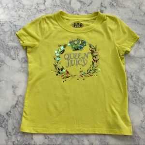 QUEEN JUICY COUTURE Girls Shirt Top Yellow 6/7